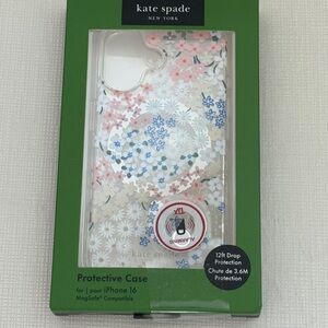 NIB Kate Spade Floral iPhone 16 Case - Pink, Blue, White